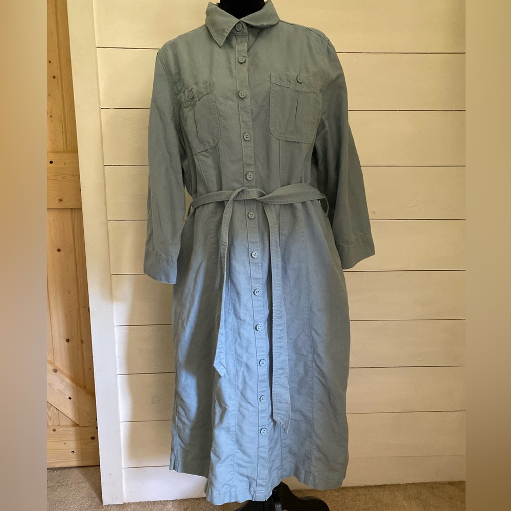 L.L.Bean Signature Camp Button-Front Dress Size Large